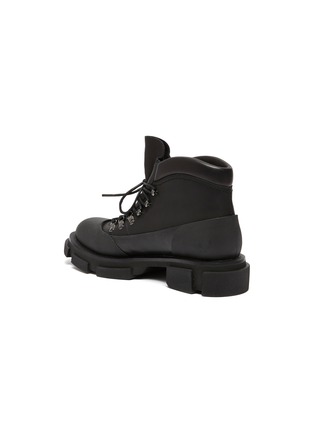  - CLERGERIE - x both 'Banco' rubber panel leather platform combat boots