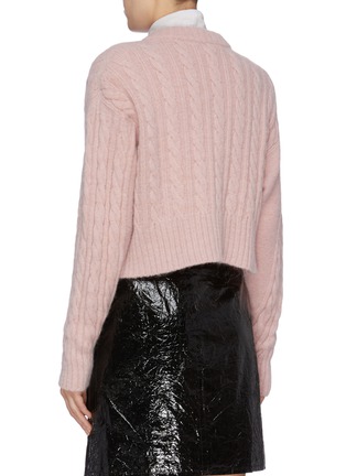 Back View - Click To Enlarge - PHILOSOPHY DI LORENZO SERAFINI - Strass cropped cable knit cardigan