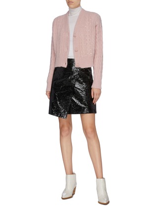 Figure View - Click To Enlarge - PHILOSOPHY DI LORENZO SERAFINI - Strass cropped cable knit cardigan