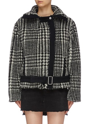 Main View - Click To Enlarge - PHILOSOPHY DI LORENZO SERAFINI - Houndstooth check plaid padded faux fur jacket