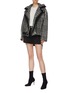 Figure View - Click To Enlarge - PHILOSOPHY DI LORENZO SERAFINI - Houndstooth check plaid padded faux fur jacket