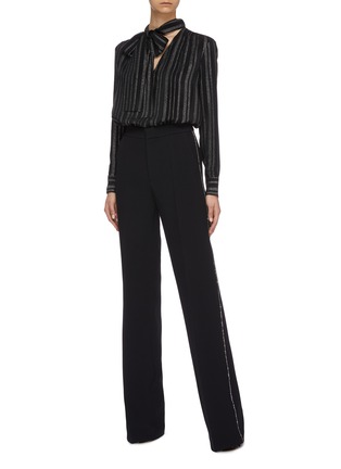 Figure View - Click To Enlarge - PHILOSOPHY DI LORENZO SERAFINI - Strass outseam suiting pants