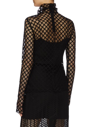 Back View - Click To Enlarge - PHILOSOPHY DI LORENZO SERAFINI - Geometric lace high neck top