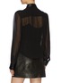 Back View - Click To Enlarge - PHILOSOPHY DI LORENZO SERAFINI - Faux leather collar strass front georgette shirt