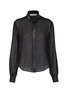 Main View - Click To Enlarge - PHILOSOPHY DI LORENZO SERAFINI - Faux leather collar strass front georgette shirt