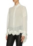 Main View - Click To Enlarge - PHILOSOPHY DI LORENZO SERAFINI - Belted scalloped ruffle hem georgette high-low shirt