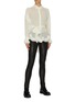 Figure View - Click To Enlarge - PHILOSOPHY DI LORENZO SERAFINI - Belted scalloped ruffle hem georgette high-low shirt