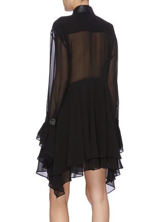 Back View - Click To Enlarge - PHILOSOPHY DI LORENZO SERAFINI - Strass embellished flared tiered georgette shirt dress