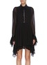 Main View - Click To Enlarge - PHILOSOPHY DI LORENZO SERAFINI - Strass embellished flared tiered georgette shirt dress