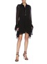 Figure View - Click To Enlarge - PHILOSOPHY DI LORENZO SERAFINI - Strass embellished flared tiered georgette shirt dress
