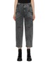 Main View - Click To Enlarge - PHILOSOPHY DI LORENZO SERAFINI - Panelled pocket slogan logo embroidered cropped jeans