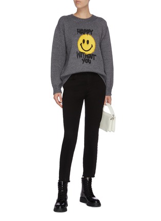 Figure View - Click To Enlarge - PHILOSOPHY DI LORENZO SERAFINI - x Smiley® 'Happy Without You' slogan graphic print sweater