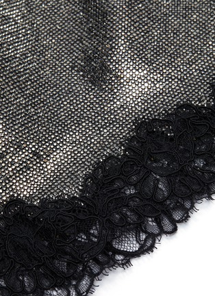 Detail View - Click To Enlarge - PHILOSOPHY DI LORENZO SERAFINI - Metallic crepe lace trim mini skirt