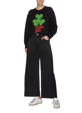 Figure View - Click To Enlarge - PHILOSOPHY DI LORENZO SERAFINI - 'Lucky You' slogan graphic print sweater