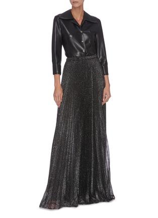 Figure View - Click To Enlarge - PHILOSOPHY DI LORENZO SERAFINI - Pleated sparkling maxi skirt