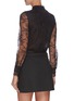 Back View - Click To Enlarge - PHILOSOPHY DI LORENZO SERAFINI - Belted sheer sleeve panelled lace shirt mini dress