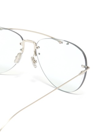 Detail View - Click To Enlarge - DIOR - 'Dior Chroma' rimless metal aviator optical glasses
