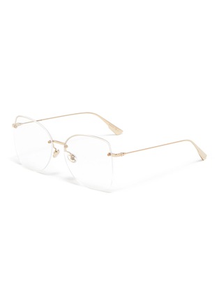 Main View - Click To Enlarge - DIOR - 'Stellaire' rimless metal cat eye optical glasses