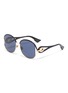Main View - Click To Enlarge - DIOR - 'Dior New Volute' cutout metal rim acetate round sunglasses
