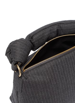Detail View - Click To Enlarge - DRIES VAN NOTEN - Pinstripe knot top handle bag
