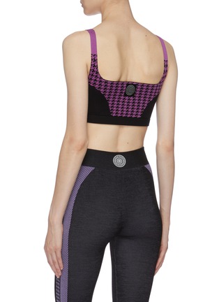 Back View - Click To Enlarge - NAGNATA - Houndstooth check jacquard panel knit bralette