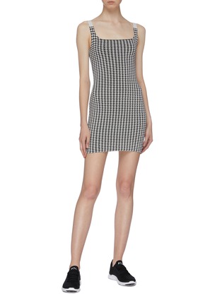 Figure View - Click To Enlarge - NAGNATA - Houndstooth check jacquard tank dress