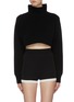 Main View - Click To Enlarge - NAGNATA - Organic cotton rib knit cropped high neck sweater