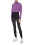 Figure View - Click To Enlarge - NAGNATA - Organic cotton rib knit cropped high neck sweater