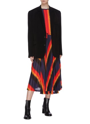 Figure View - Click To Enlarge - TOGA ARCHIVES - Colourblock pleated sleeveless dress