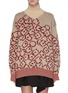 Main View - Click To Enlarge - TOGA ARCHIVES - Contrast waist floral jacquard turtleneck sweater