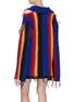 Back View - Click To Enlarge - TOGA ARCHIVES - Frayed edge stripe colourblock wool cold shoulder top