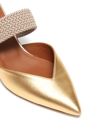 Detail View - Click To Enlarge - MALONE SOULIERS - 'Maisie' braided band metallic leather mules