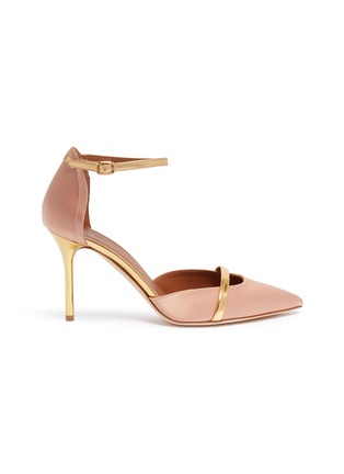Main View - Click To Enlarge - MALONE SOULIERS - 'Booboo' ankle strap satin pumps