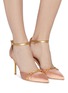 Figure View - Click To Enlarge - MALONE SOULIERS - 'Booboo' ankle strap satin pumps