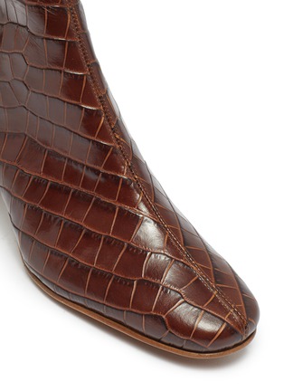 Detail View - Click To Enlarge - BY FAR - 'Sofia' croc embossed leather ankle boots
