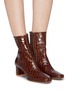 Figure View - Click To Enlarge - BY FAR - 'Sofia' croc embossed leather ankle boots