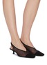 Figure View - Click To Enlarge - BY FAR - 'Kendall' suede toe mesh slingback pumps