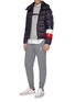 Figure View - Click To Enlarge - MONCLER - 'Willm' stripe sleeve hooded down puffer jacket