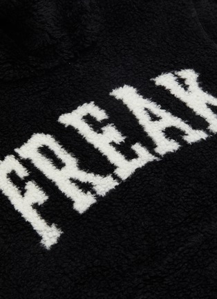  - MONCLER - 'Freak' slogan intarsia fleece hoodie