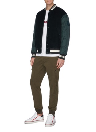 Figure View - Click To Enlarge - MONCLER - 'Exmoor' corduroy panel down bomber jacket