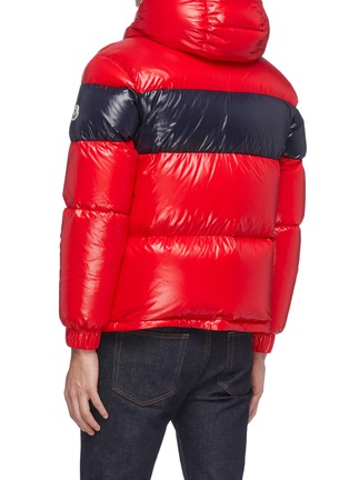 Back View - Click To Enlarge - MONCLER - 'Gary' detachable hood colourblock down puffer jacket