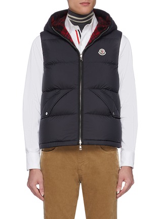 Main View - Click To Enlarge - MONCLER - 'Thoul' reversible quilted padded tartan plaid hooded gilet