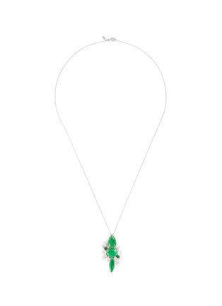 Main View - Click To Enlarge - XIAO WANG - 'Galaxy' diamond jadeite 18k white gold pendant necklace