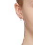Figure View - Click To Enlarge - XIAO WANG - 'Gravity' diamond opal 14k yellow gold drop earrings