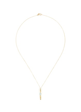 Main View - Click To Enlarge - XIAO WANG - 'Gravity' diamond opal 14k yellow gold pendant necklace