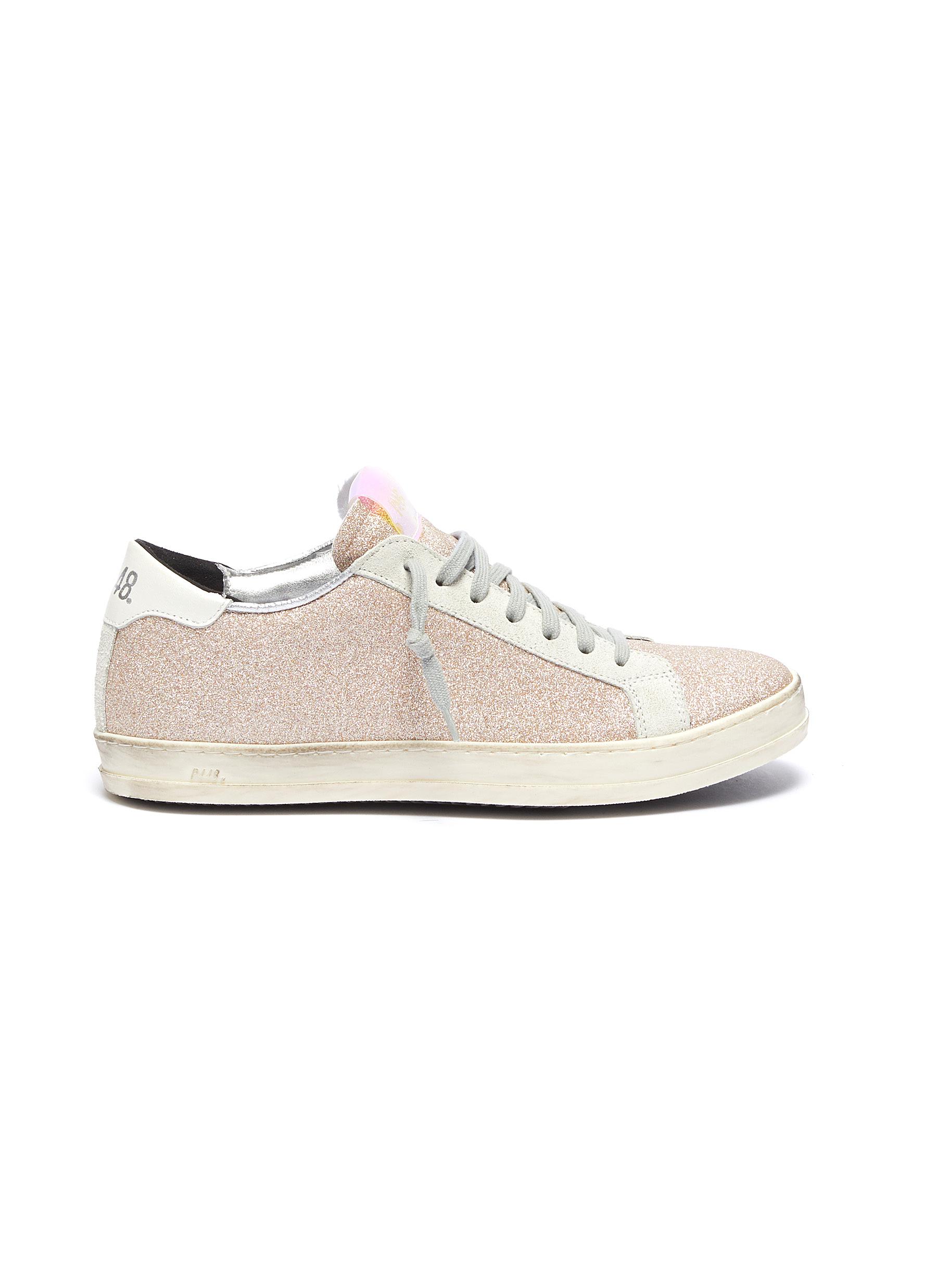 p448 pink glitter sneakers