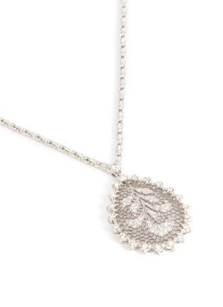  - BUCCELLATI - Tulle' diamond white gold filigree teardrop pendant necklace