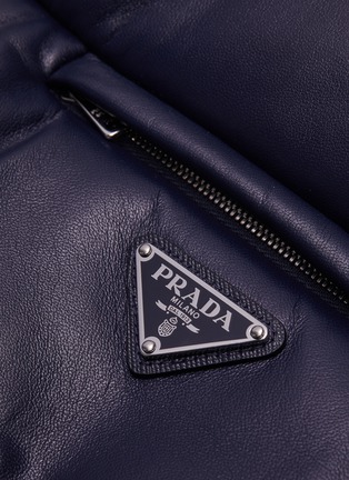  - PRADA - Hooded leather down puffer jacket