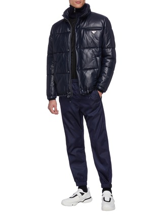 Figure View - Click To Enlarge - PRADA - Rubberised logo cuff track pants