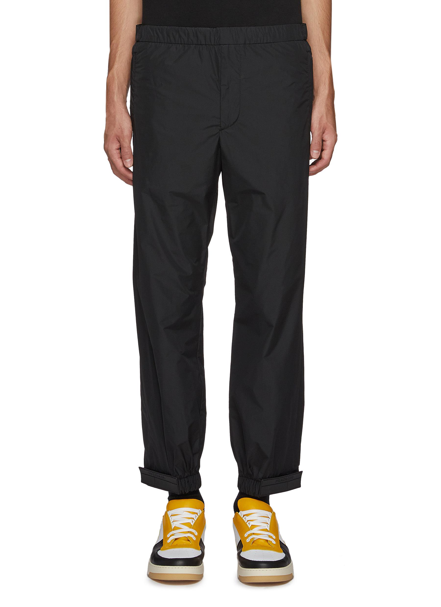 Prada Detachable Logo Patch Jogging Pants In Black | ModeSens